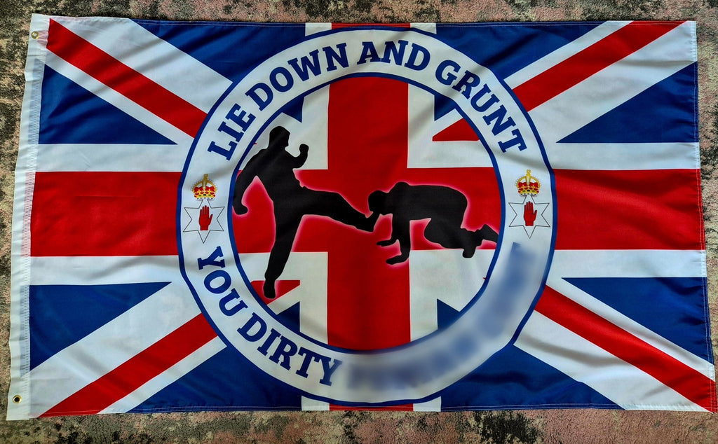 Lie Down And Grunt Flag - Everything Ulster