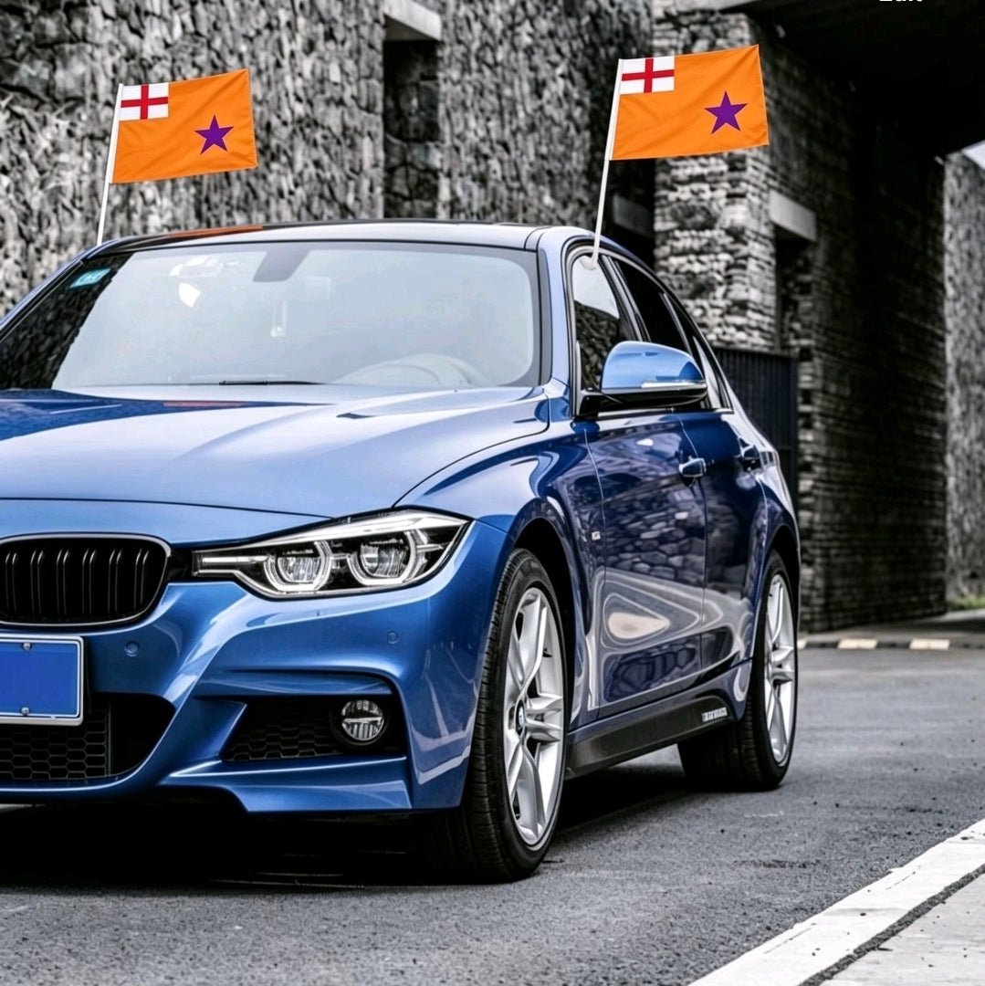 Orange Standard Car Flags (Pair) - Everything Ulster