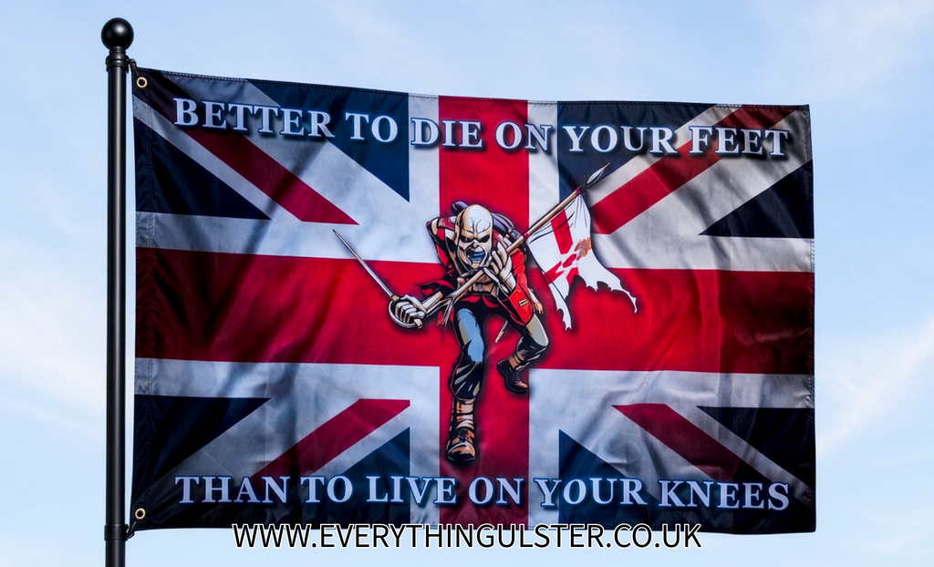 Iron Maiden Eddie The Loyalist Union Jack Flag