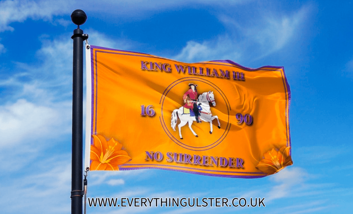 Traditional King William III Flag (Orange) - Everything Ulster