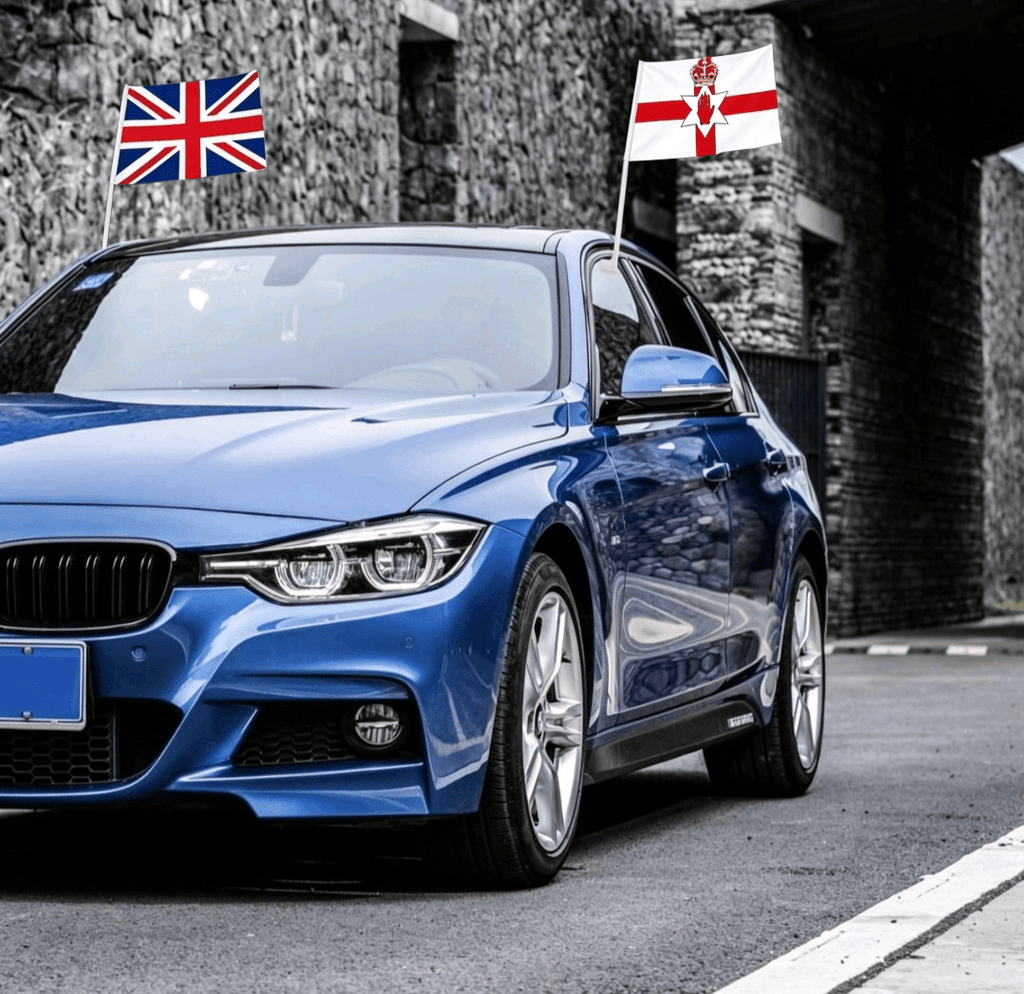 Union Jack And Ulster Car Flags (Pair) - Everything Ulster